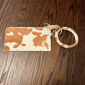Cow Print Wristlet Clutch